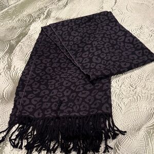 Black Leopard Print Scarf